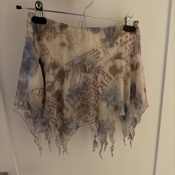 Pastel Floral Skirt with Fringe - Picture 2 of 2